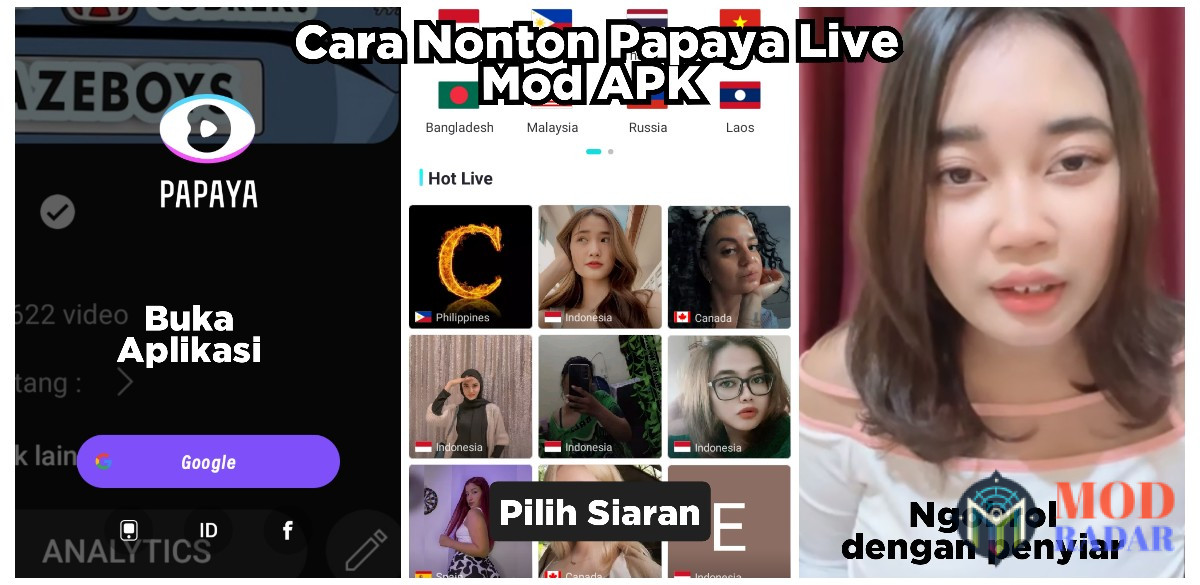 Cara Nonton di Papaya Live Mod APK