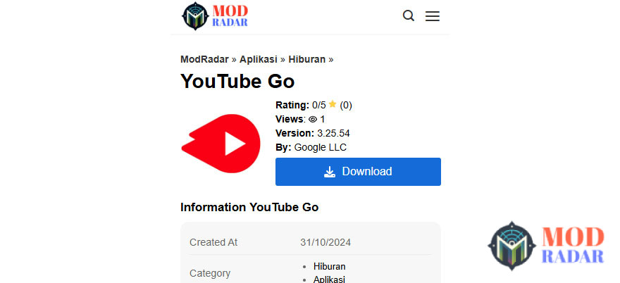 Download YouTube Go Apk