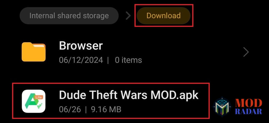 Dude Theft Wars Mod APK Install