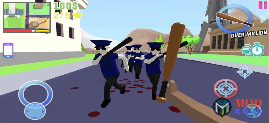 Polices on Dude Theft Wars Mod APK