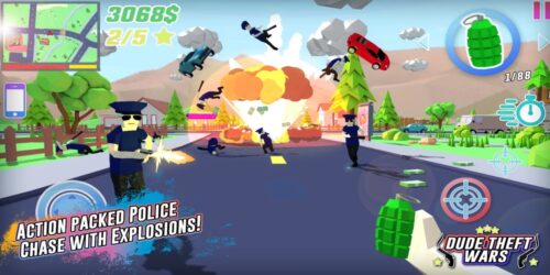 Dude Theft Wars Mod APK Explosion