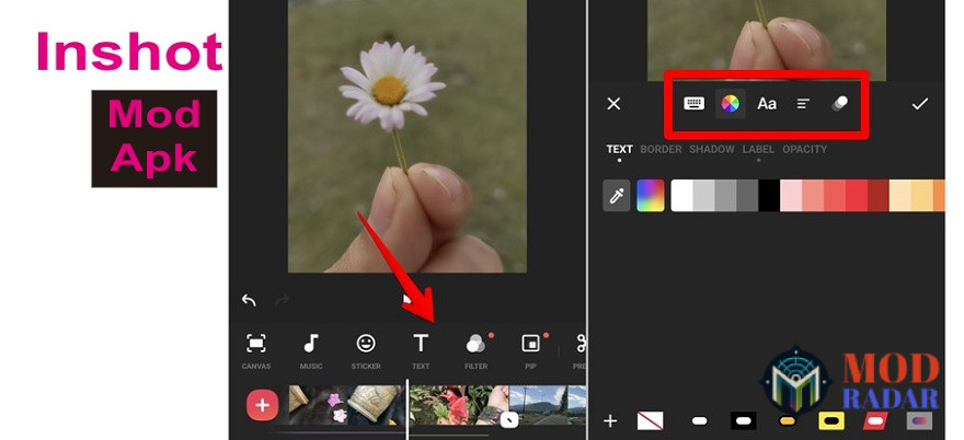 Gampang untuk menambahkan teks di Inshot Mod Apk