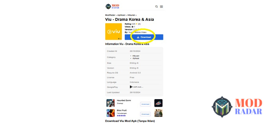 Klik aja download Viu Mod Apk 