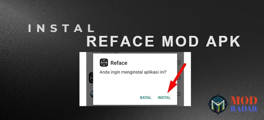 Klik instal Reface Mod Apk untuk mulai pemasangan