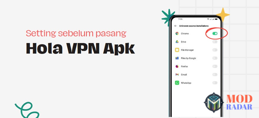 Lakukan pengaturan di HP sebelum memasang Hola VPN Apk