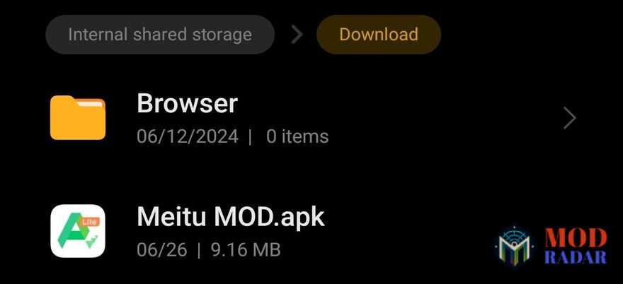 Meitu Mod APK Install