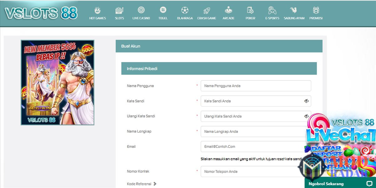 cara daftar di situs vslots88