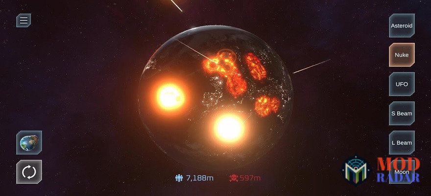 Rasakan sensasi menghancurkan planet di Solar Smash Mod Apk