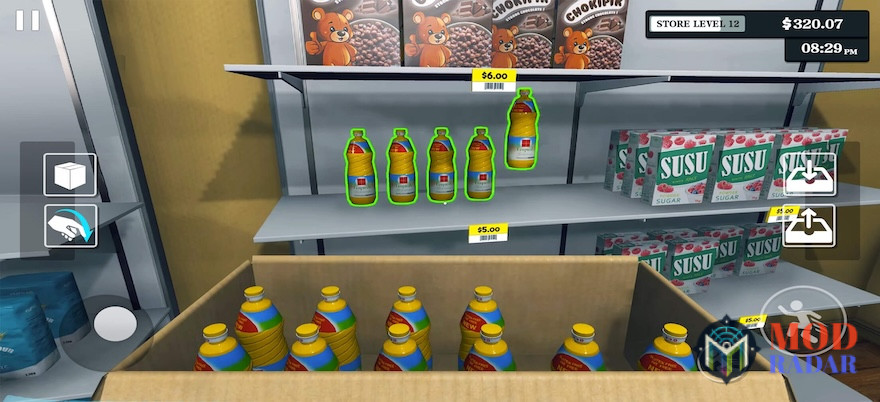 Cek stok di Supermarket Simulator Mod Apk