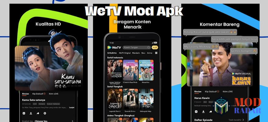 Tayangan berkualitas di WeTV Mod Apk