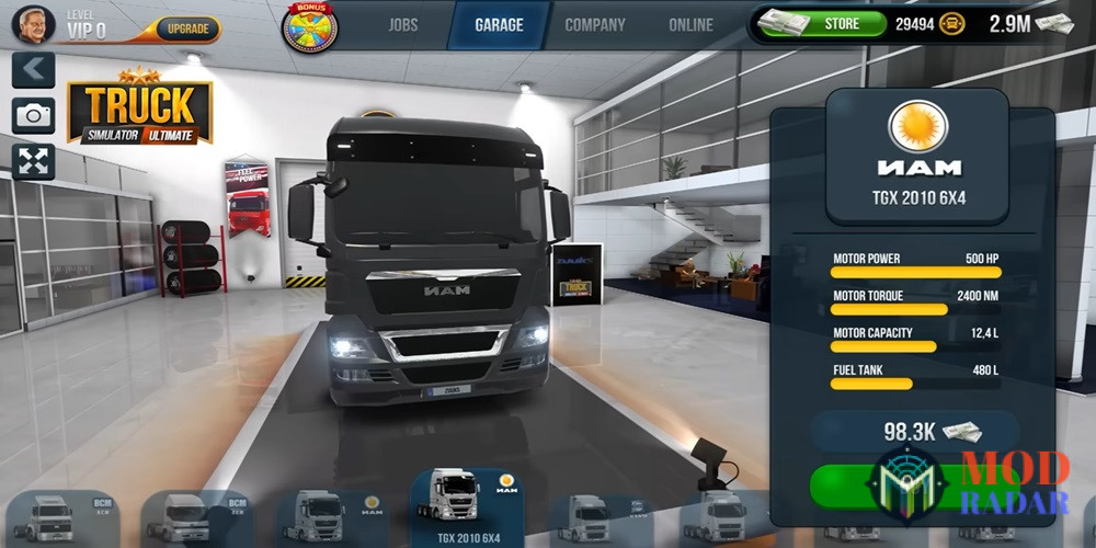 Truck Simulator Ultimate Mod APK Nam TGX