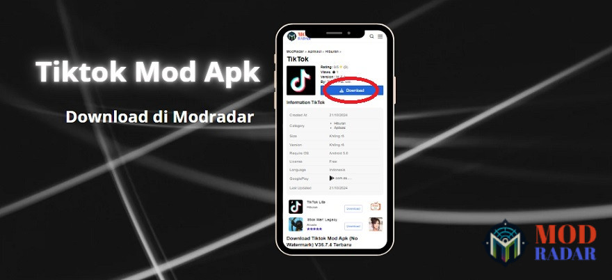 Versi terbaru Tiktok Mod Apk siap kamu unduh di Modradar