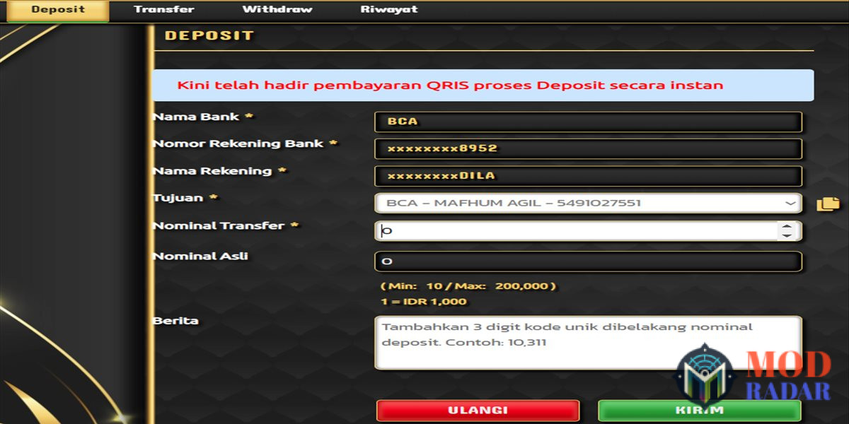 Ini adalah cara deposit di situs Bonus138 