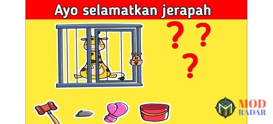 Soal selamatkan jerapah di Brain Out Mod Apk