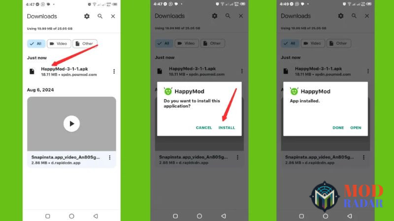 Các bước chi tiết cài đặt HappyMod Apk 