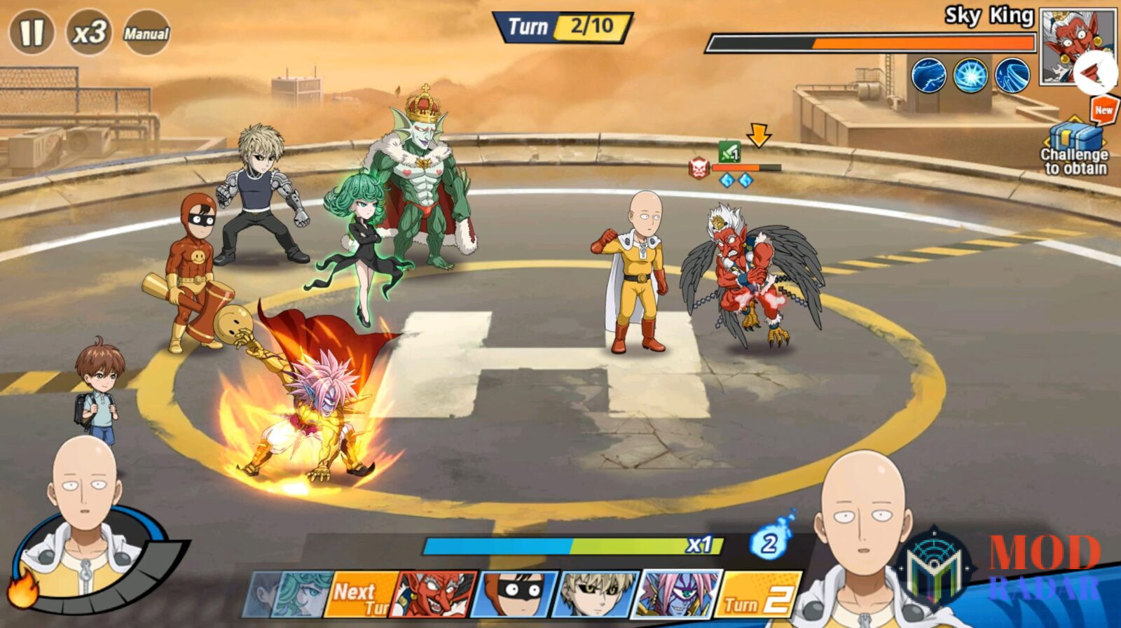 Chiến đấu chiến thuật  trong Hack One Punch Man