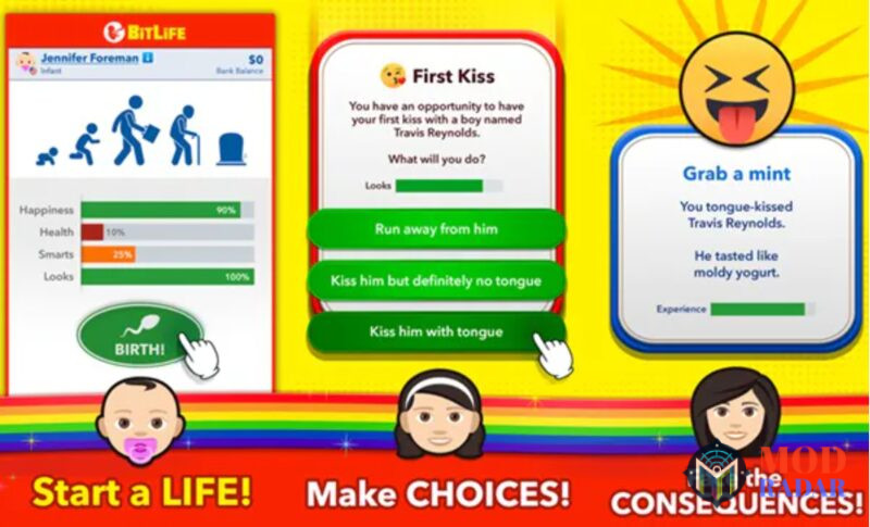 Đưa ra những quyết định quan trọng trong Bitlife Mod Apk