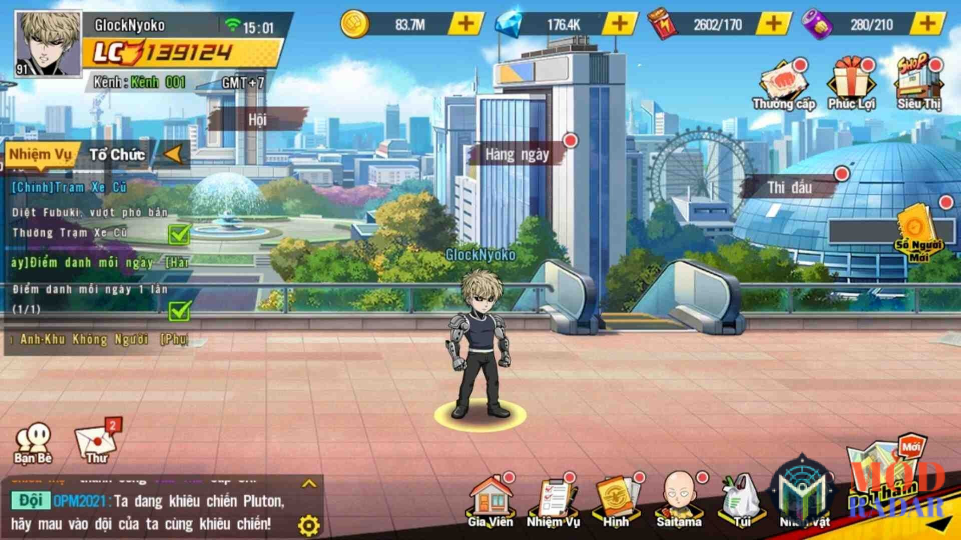 Nâng cấp trong Hack One Punch Man