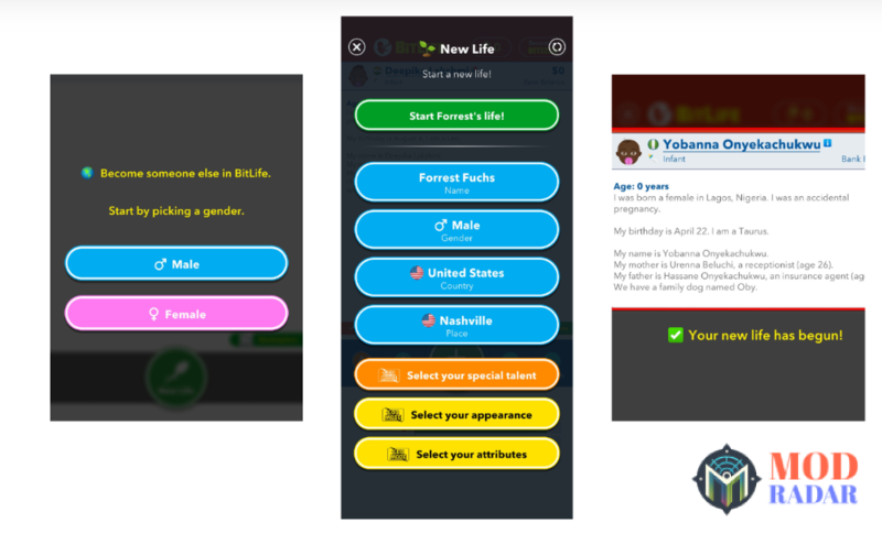 Những tính năng hack thú vị của phiên bản Bitlife Mod Apk