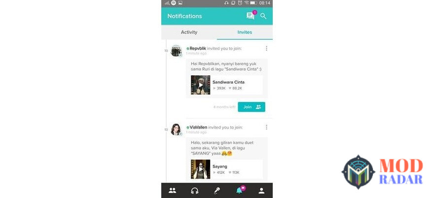 Notification di smule mod apk