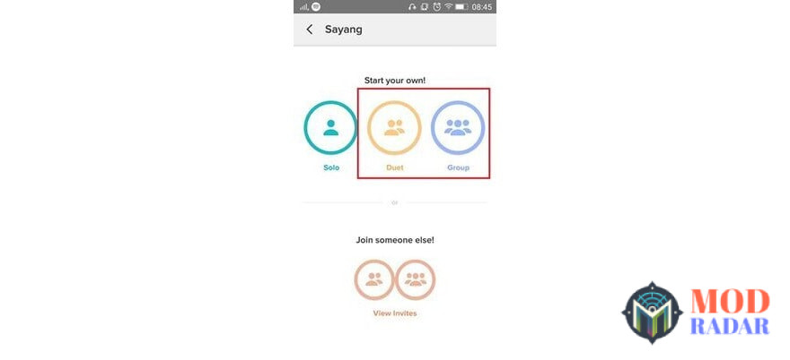 Cara nyanyi duet dan group di smule mod apk