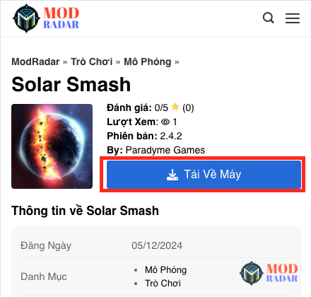 Tải Solar Smash Mod Apk về máy