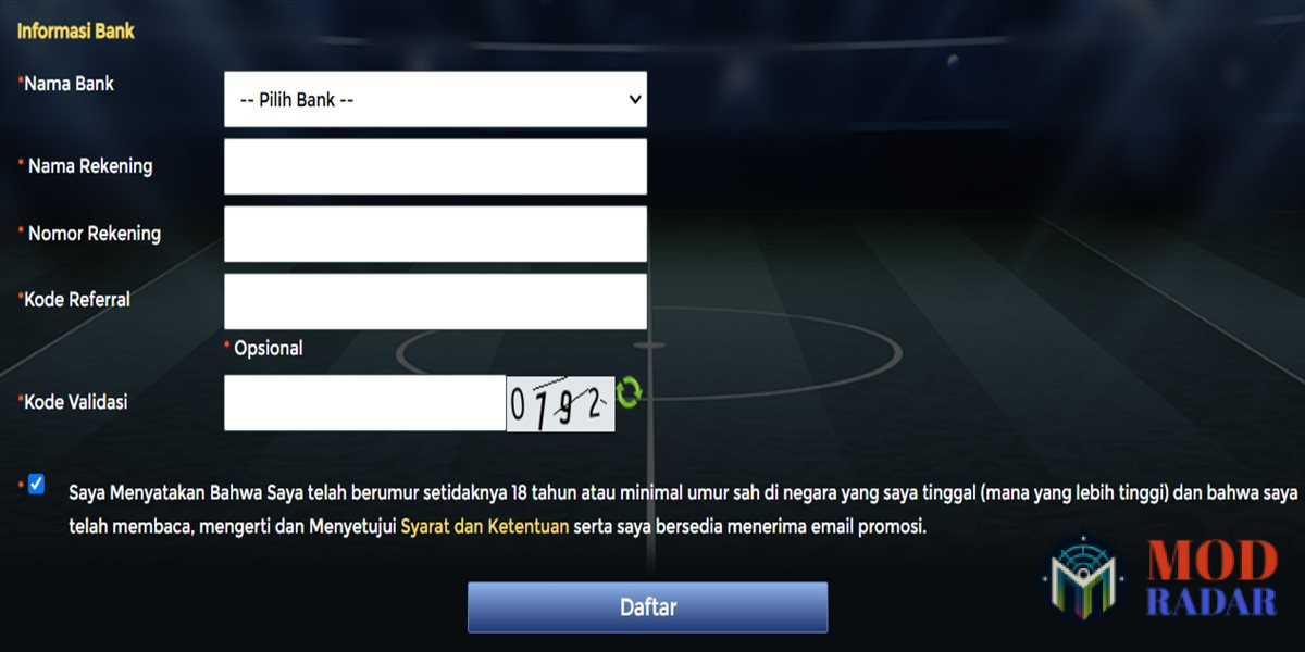 Cara Daftar Harmonibet Mengisi Info Bank