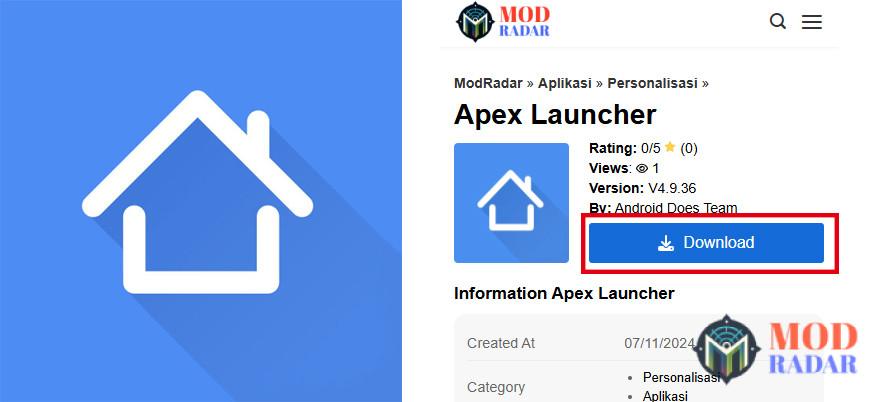 Download Apex Launcher Apk