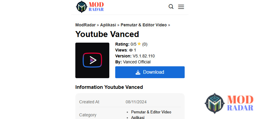 Download YouTube Vanced Apk