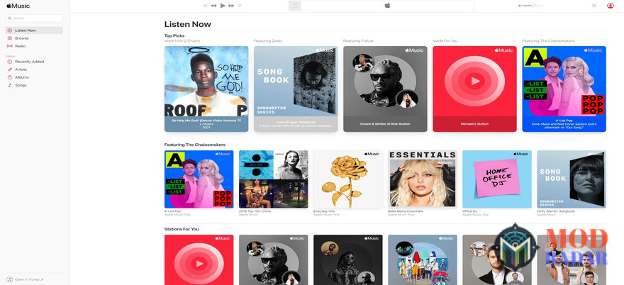 Fitur Listen Now di Apple Music Mod Apk