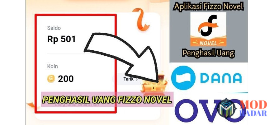 Koin Reward yang bisa ditukar jadi uang di Fizzo Novel Apk