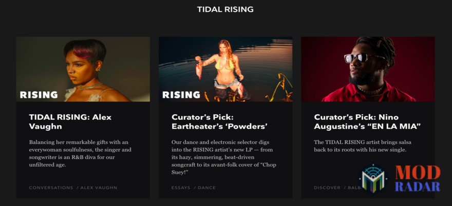 Konten Tidal Rising di Tidal Apk