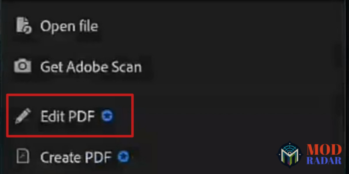 Menu Edit PDF di Adobe Acrobat Pro