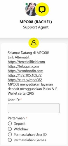 Penilaian Layanan Live Chat MPO08 Slot