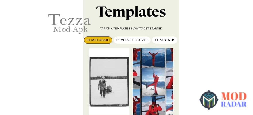 Pilih template Tezza Mod Apk yang kamu mau