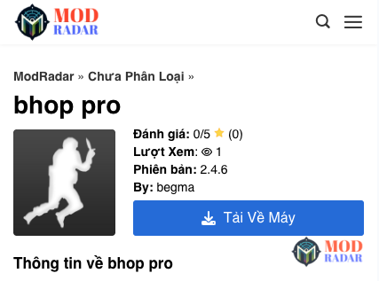 Nhấn nút "Tải Về Máy" để tải xuống Bhop Pro Mod