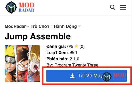 Nhấn nút "Tải Về Máy"để tải Jump Assemble Apk về điện thoại