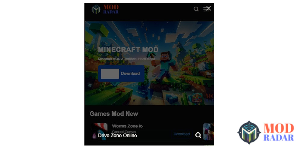 Search Drive Zone Online Mod APK in Modradar