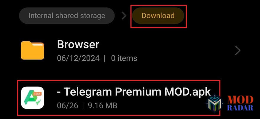 Telegram Premium Mod APK Install