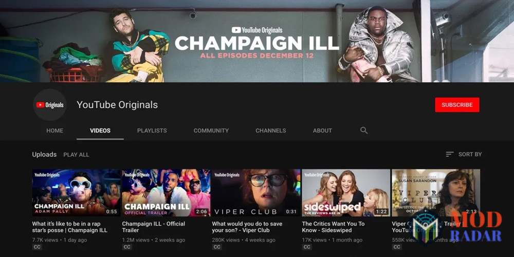 Youtube Originals in Youtube Premium Mod APK