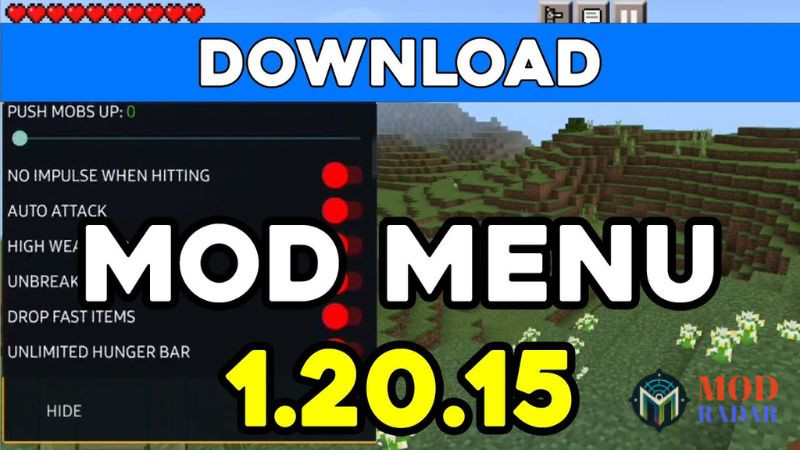 Hack Minecraft 1.20.15 Apk Mod Menu Điều Khiển Nhanh