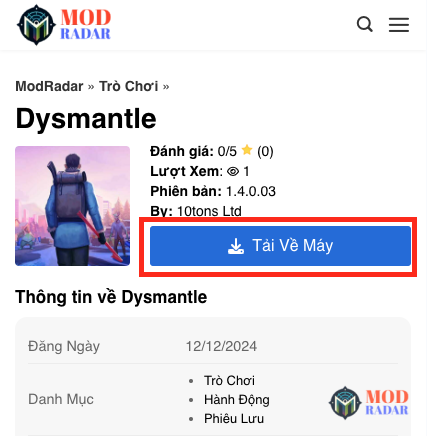 Nhấn nút Tải Về Máy để tải xuống Dysmantle APK