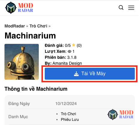 Nhấn nút "Tải Về Máy" để tải xuống Machinarium Apk