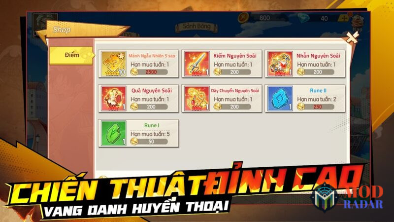 Những tính năng Hack hấp dẫn người chơi Kho Báu Truyền Thuyết Apk