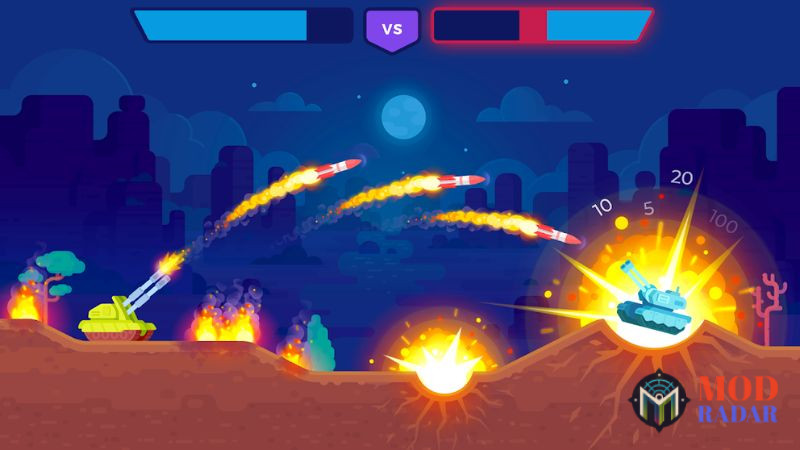 Điều Khiển Xe Tăng Đối Đầu Theo Lượt Kịch T&iacute;nh Trong Tank Stars Hack