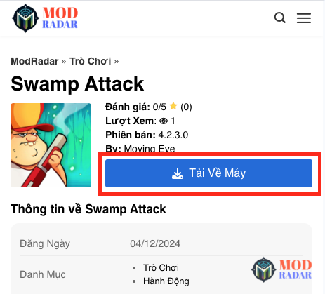 Truy cập vào tệp apk của Hack Swamp Attack apk