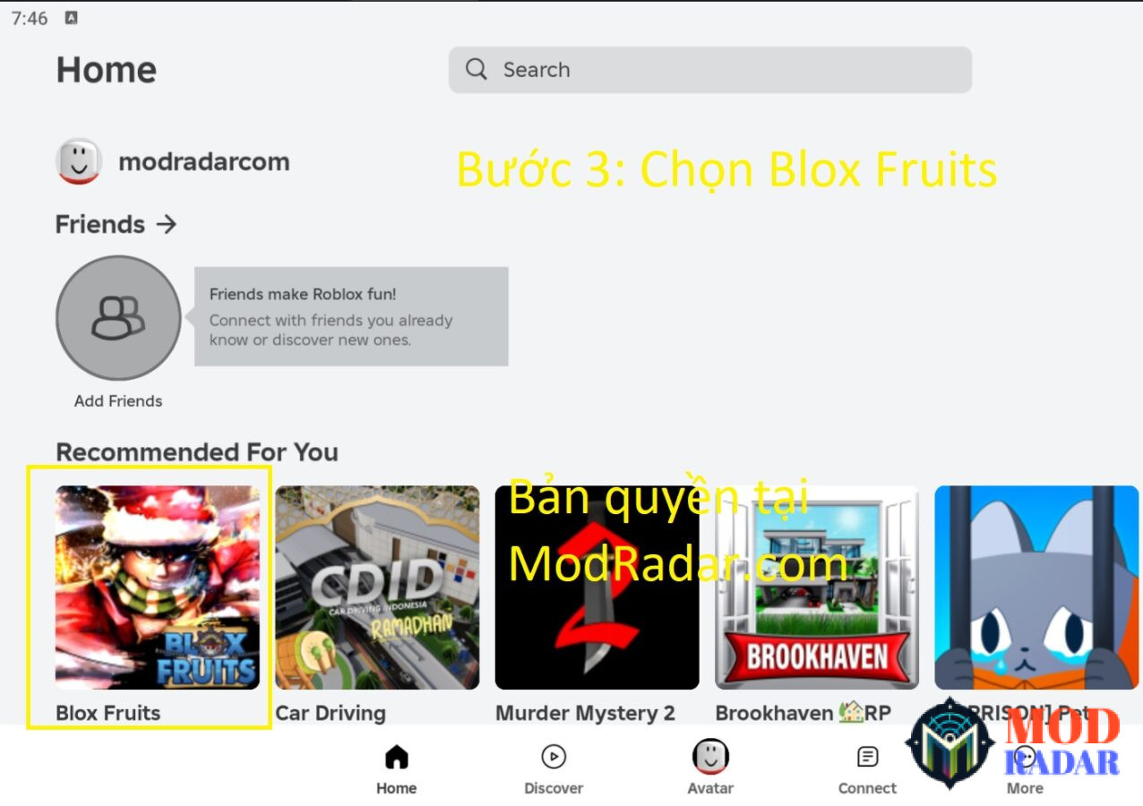 Bước 3: Chọn game Blox Fruit