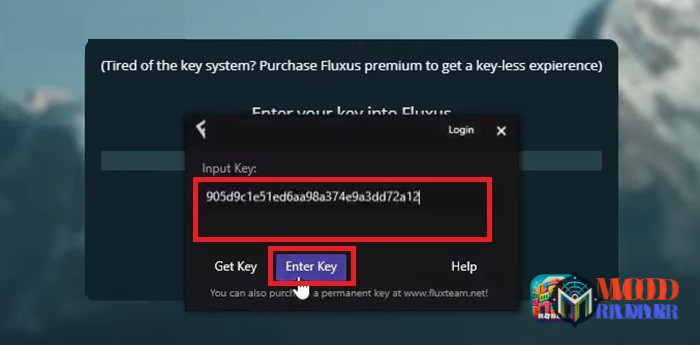 Bước 8: Dán key vào Fluxus