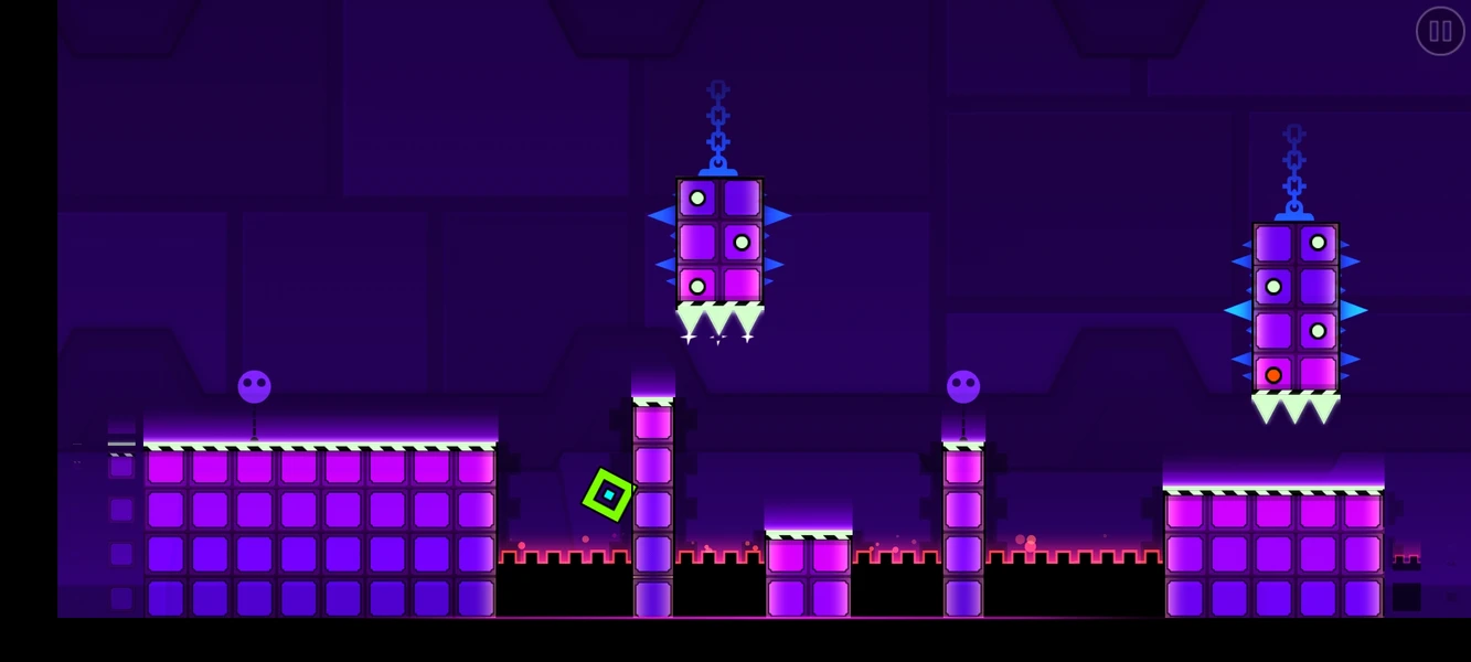  Đồ họa 2D trong Geometry Dash Apk được thiết kế theo phong cách tối giản