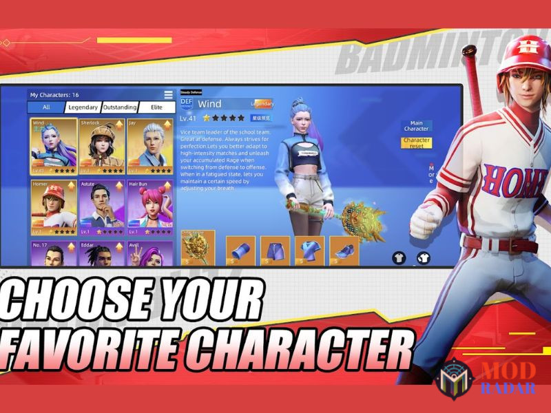 Bộ Sưu Tập Nh&acirc;n Vật V&agrave; Trang Phục Đa Dạng Trong Badminton Blitz APK&nbsp;